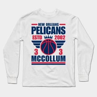 New Orleans Pelicans McCollum 3 Basketball Retro Long Sleeve T-Shirt